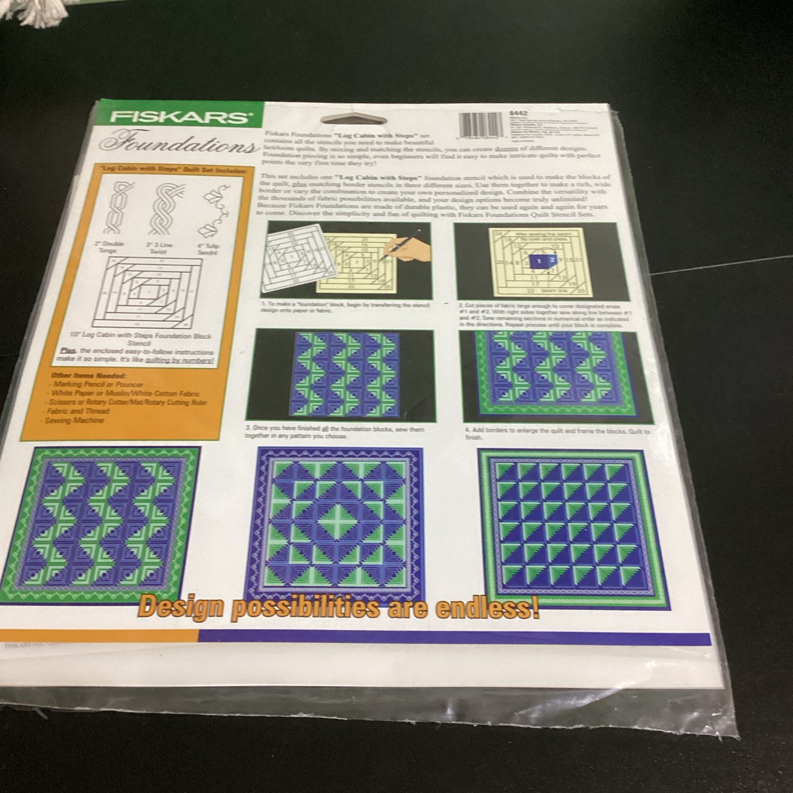 Fiskars Foundations Complete Quilt Stencil Set - Log Cabin with Steps 8442
