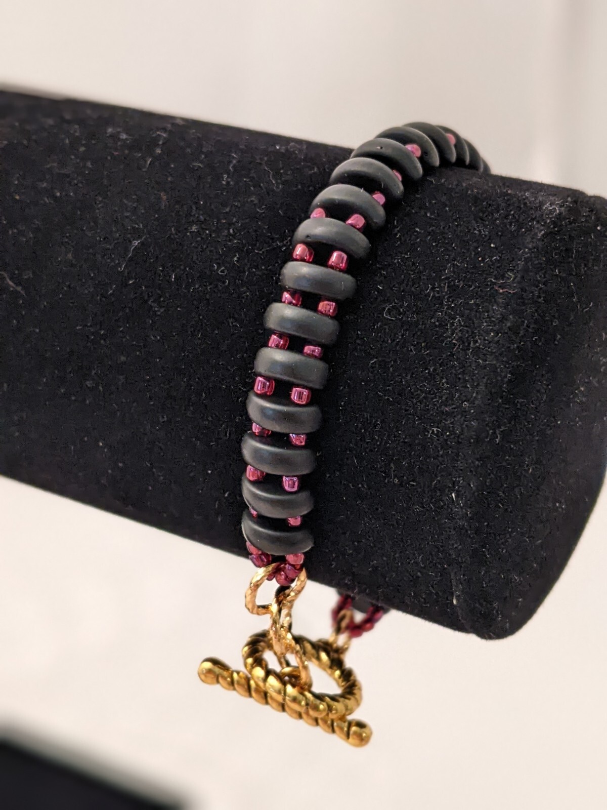 Czech Glass Beaded Bracelet, 7.25 Inches, Handmade
