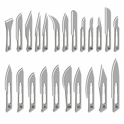 100Pcs Stainless Steel Surgical Blades #10 #11 #12 #14 #15 #15c