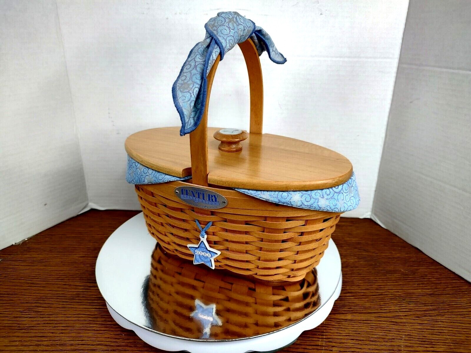 Longaberger 2000 Century Cheer Celebration Lid Fabric Insert Protector Basket