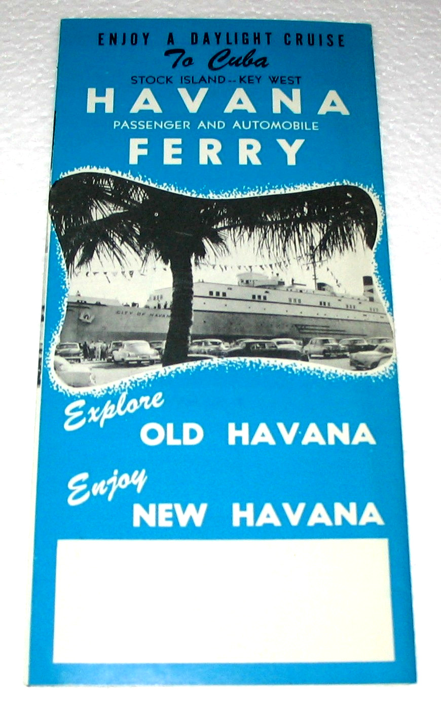 1950' Key West to Havana Cuba Ferry Vintage Travel Brochure
