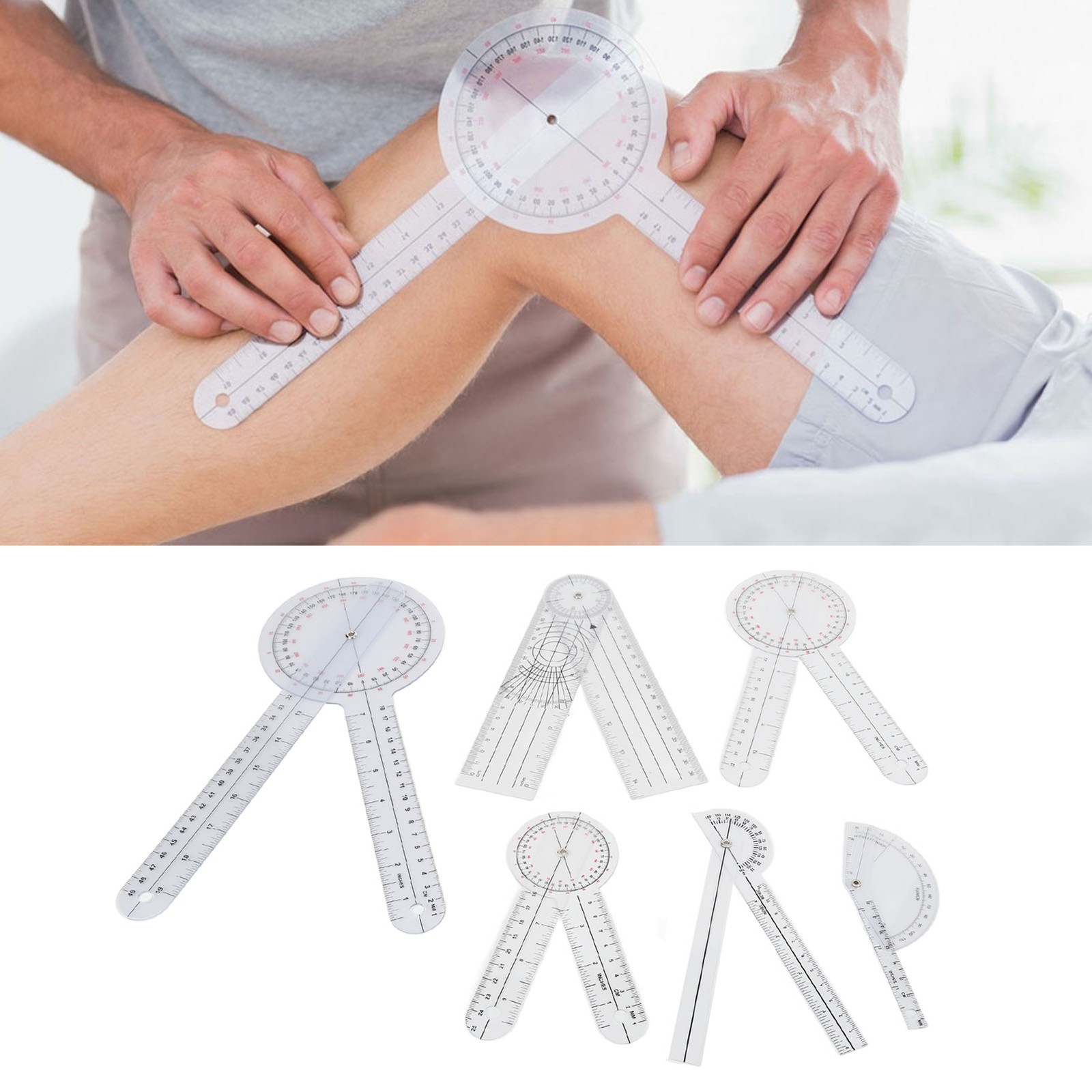 6Pcs Spinal Goniometer Joint Angle Protractor Ruler For Joint Recovery