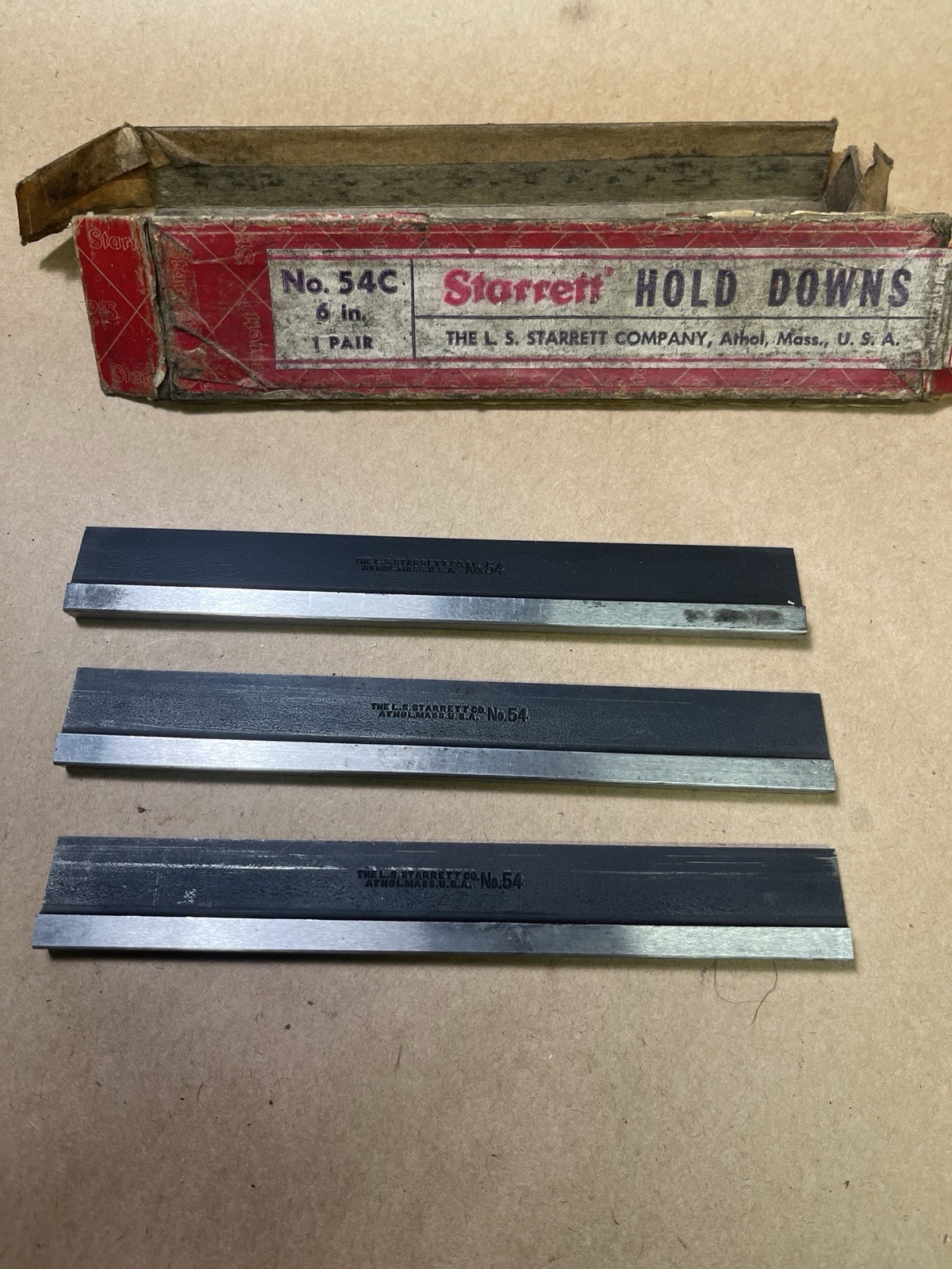 Starrett No. 54C Hold Downs 6" Inch USA Machinist Toolmaker Lot of 3