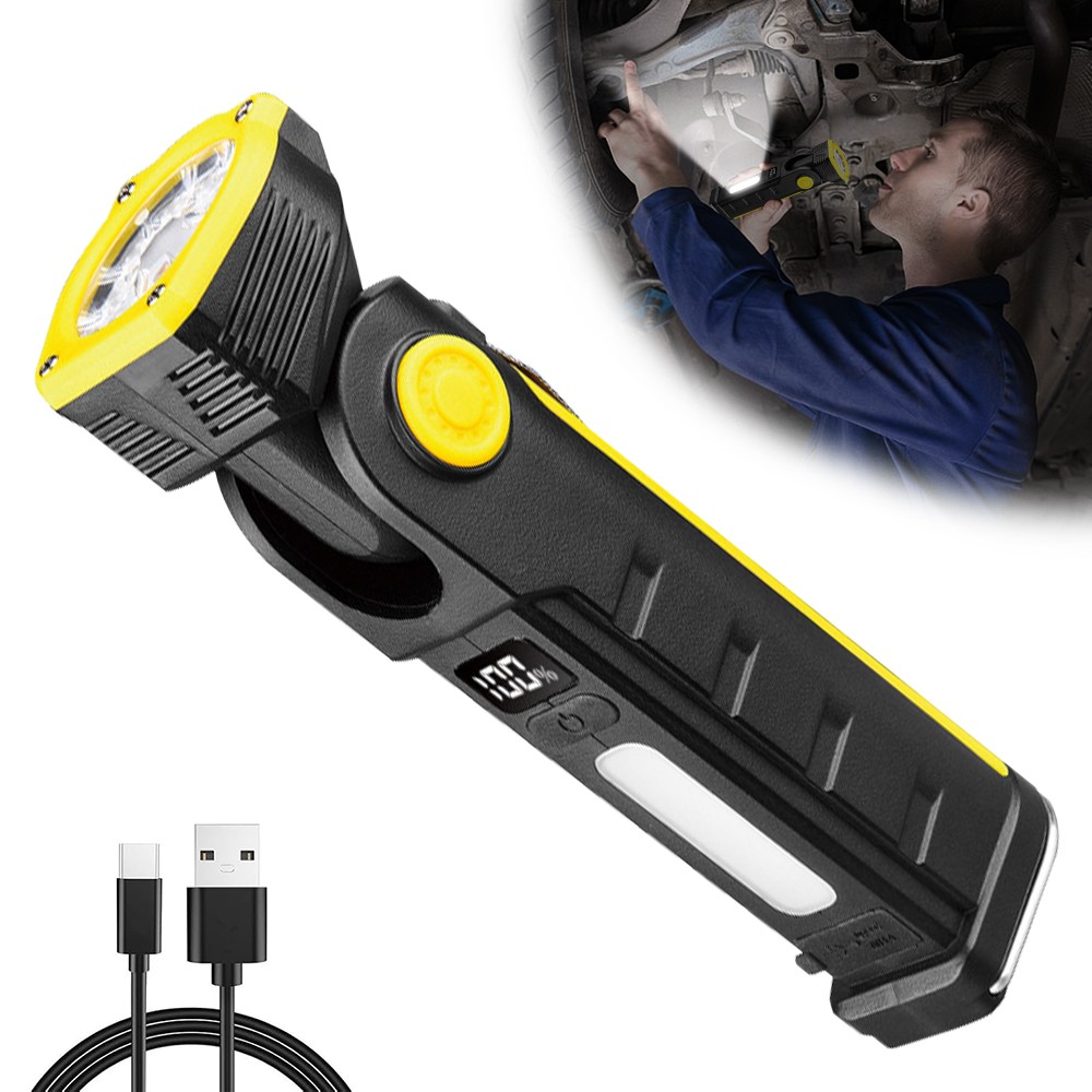 Rechargeable LED Work Light Mechanic Flashlight Lamp Magnetic Base Super Bright