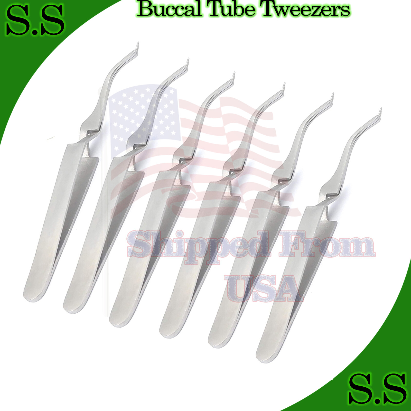 6 Dental Orthodontic Buccal Tube Tweezers Surgical Dental Instruments