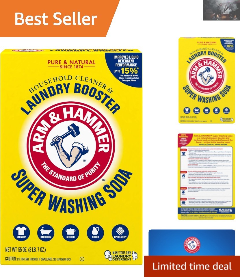 Cleaner & Laundry Booster 55 oz Super Washing Soda: Phosphate-Free Excellence