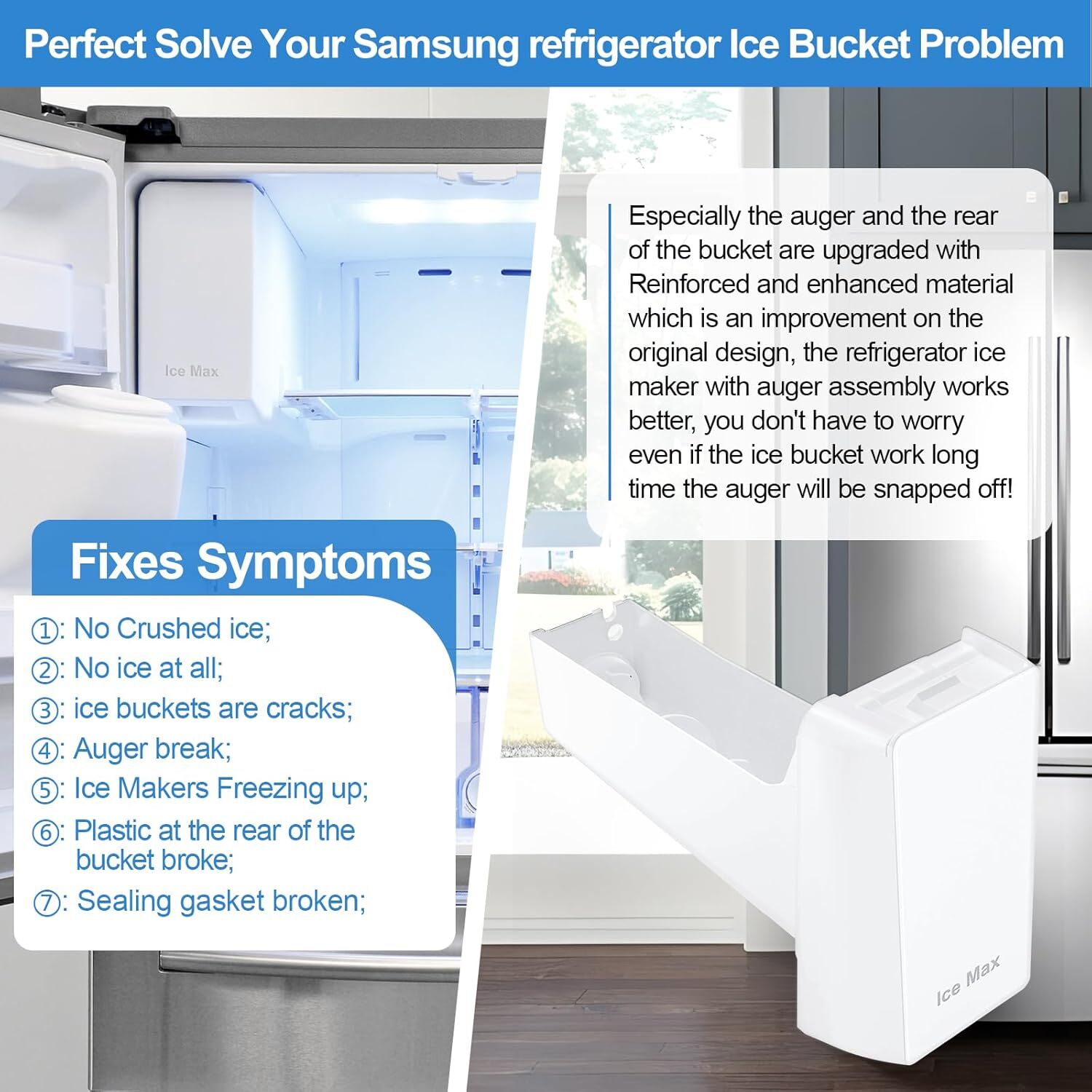 DA97-20156A Refrigerator Ice Container Assembly For Samsung Ice Maker placement