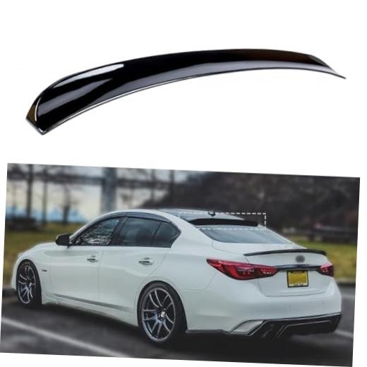 Rear Roof Spoiler Compatible with 2014-2024 Infiniti Q50, JDM Glossy Black