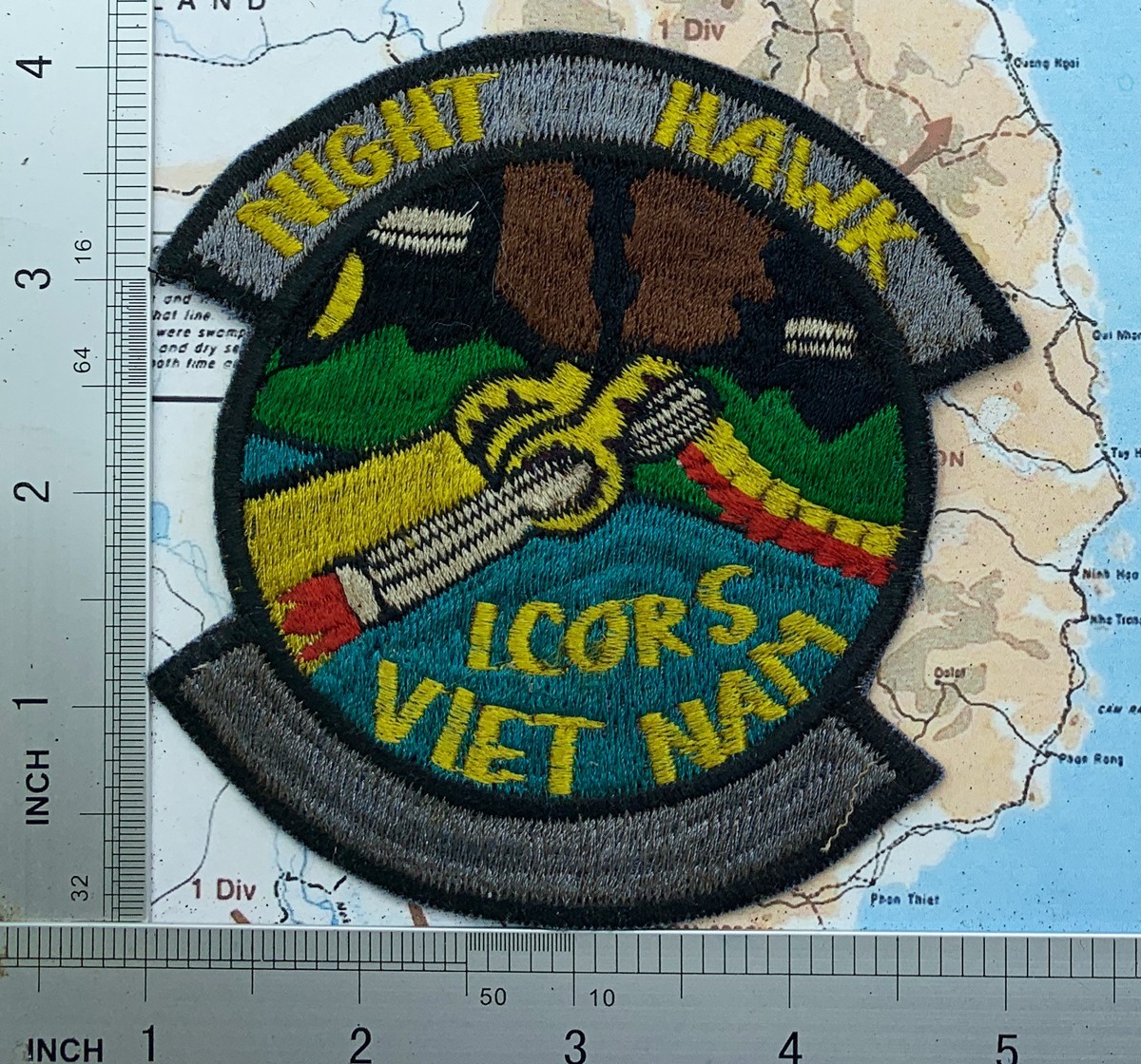 PATCH , 131st HELICOPTER GUNSHIPS - CTZ I - NIGHT HAWKS , Vietnamw patch t11-611