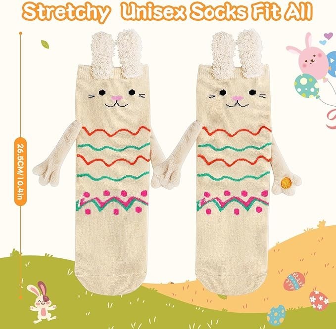"Holding Hands Socks,Novelty Funny Magnetic Socks，Funny Gifts for Parents, Frien