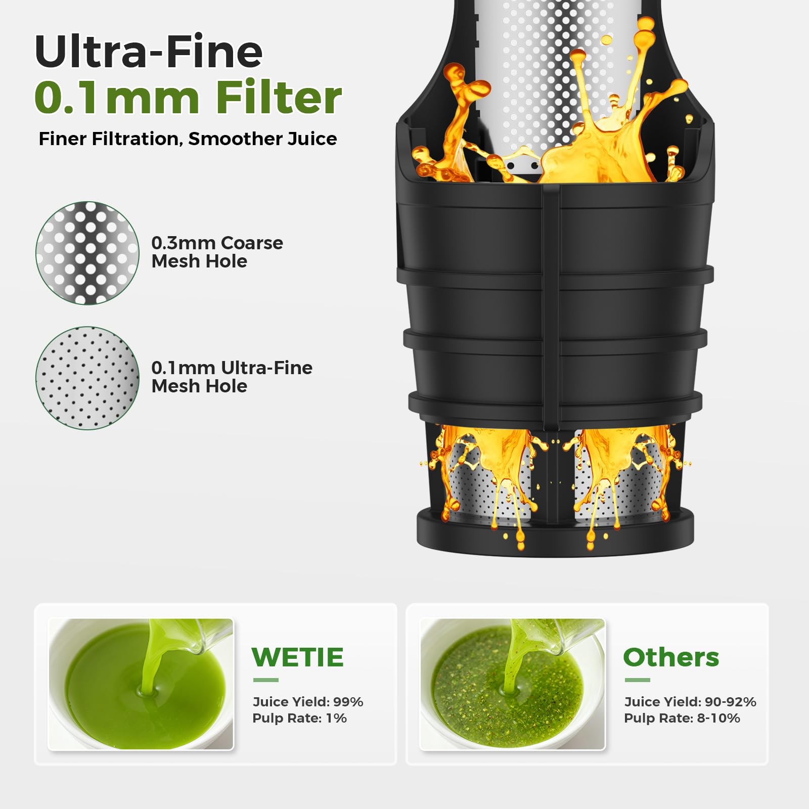 Cold Press Juicer, Powerful Juicer Machines with Adjustable Juicing Pressure,...