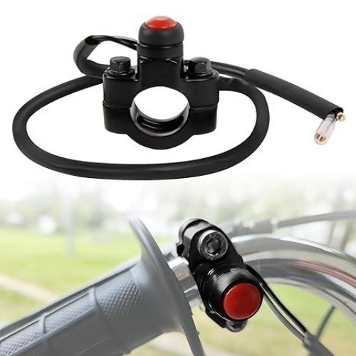 Motorcycle Engine Kill Switch Handlebar Start On Off Switch B Color: Red-Black