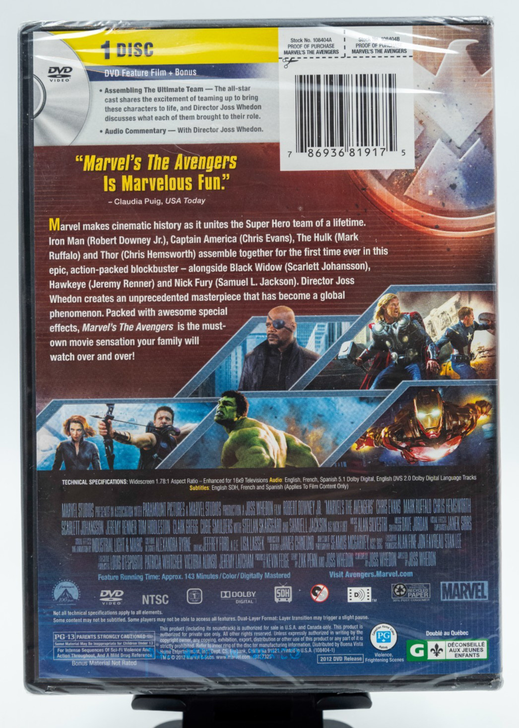 Marvel's The Avengers DVD NEW - Sealed !