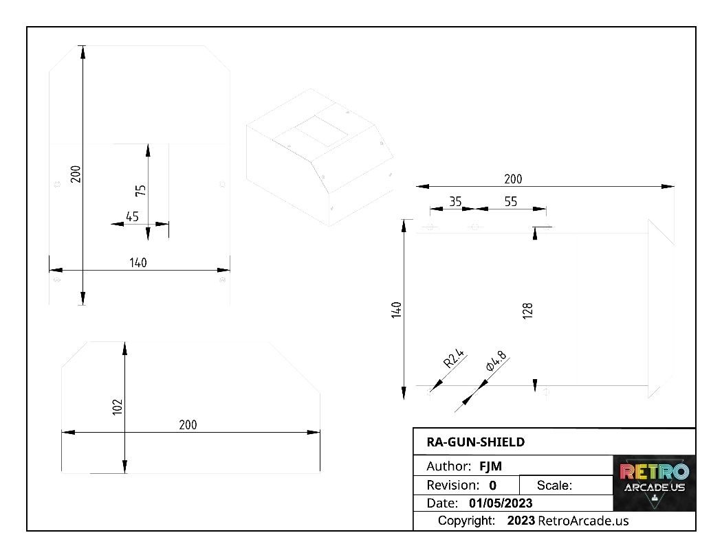 RetroArcade Base shield for 3-in-1 Gun Game