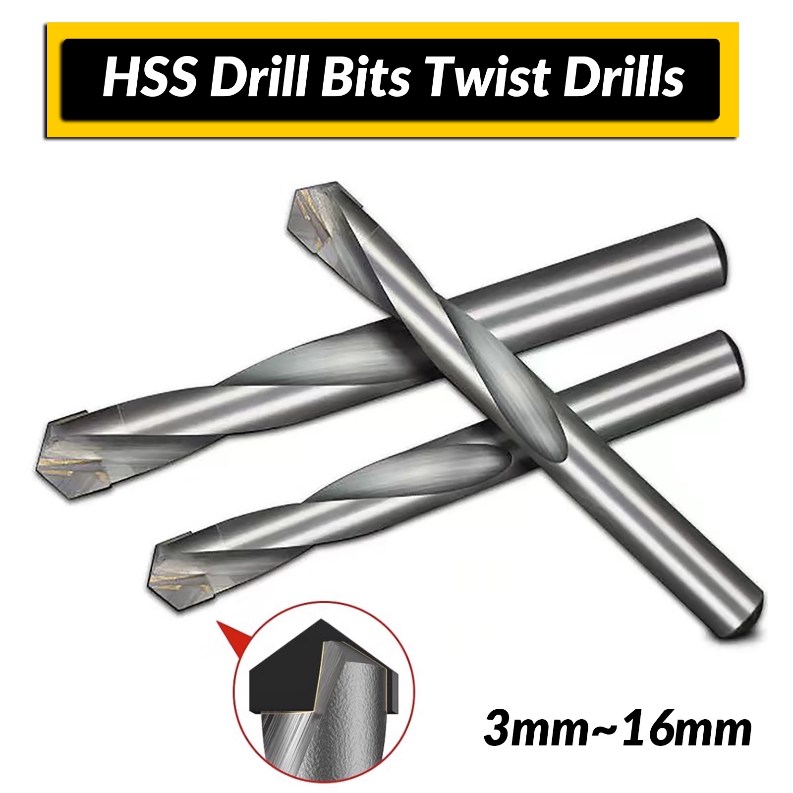 Ø 3mm-16mm Twist Drills Tungsten Carbide Steel Carbide Drill Bit HSS Drill Bits