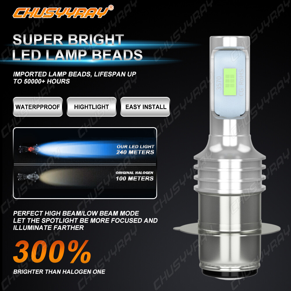 Headlight For Honda Sportrax TRX400EX 1999-2008 8000K Ice Blue LED Lights Bulbs