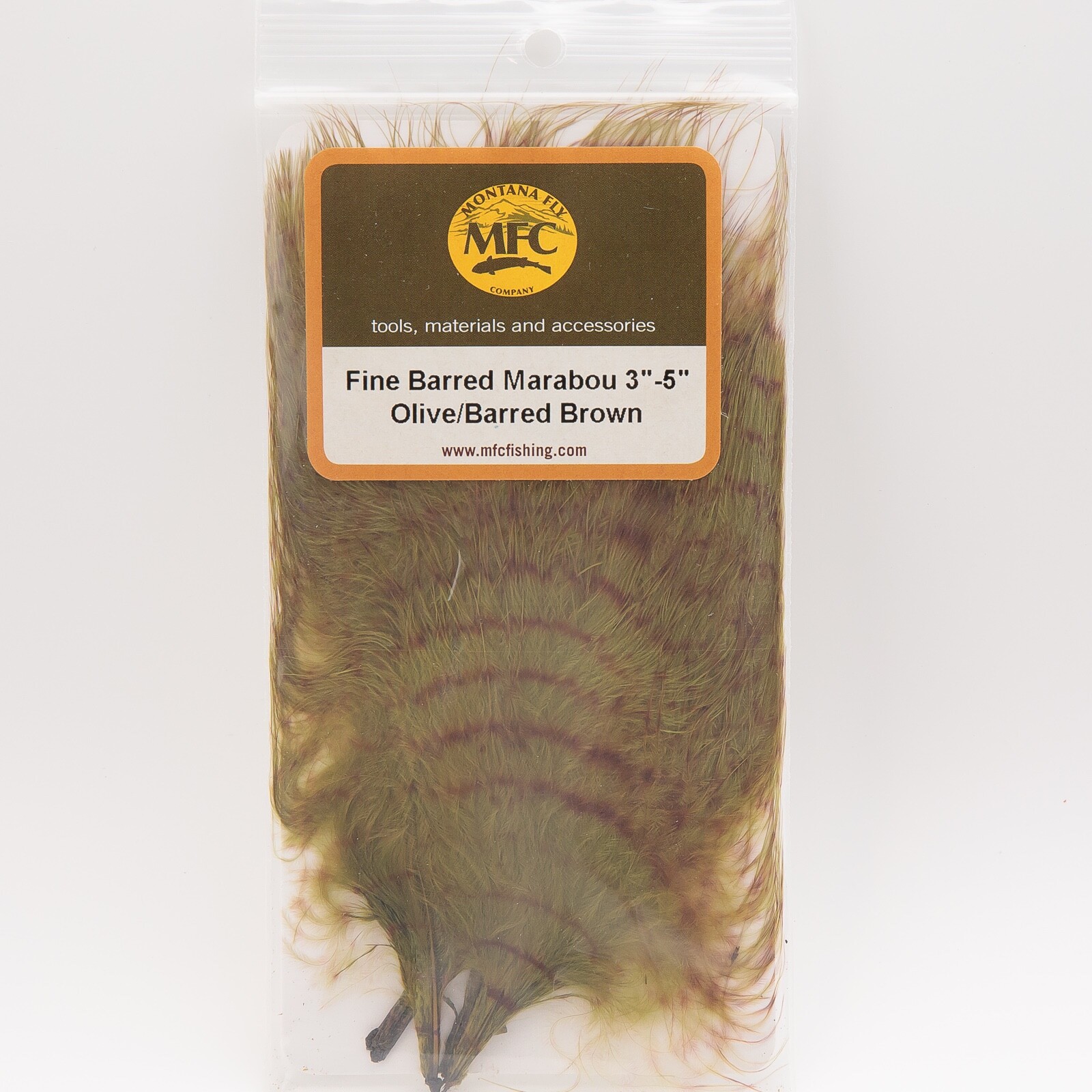 Montana Fly Company Fine Barred Marabou 3-5" - Olive/Brown