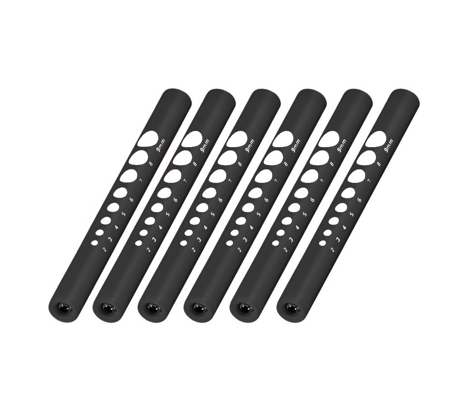 6pc LED Medical Diagnostic Penlight Pen Light + Pupil Gauge Lot US Seller- Black
