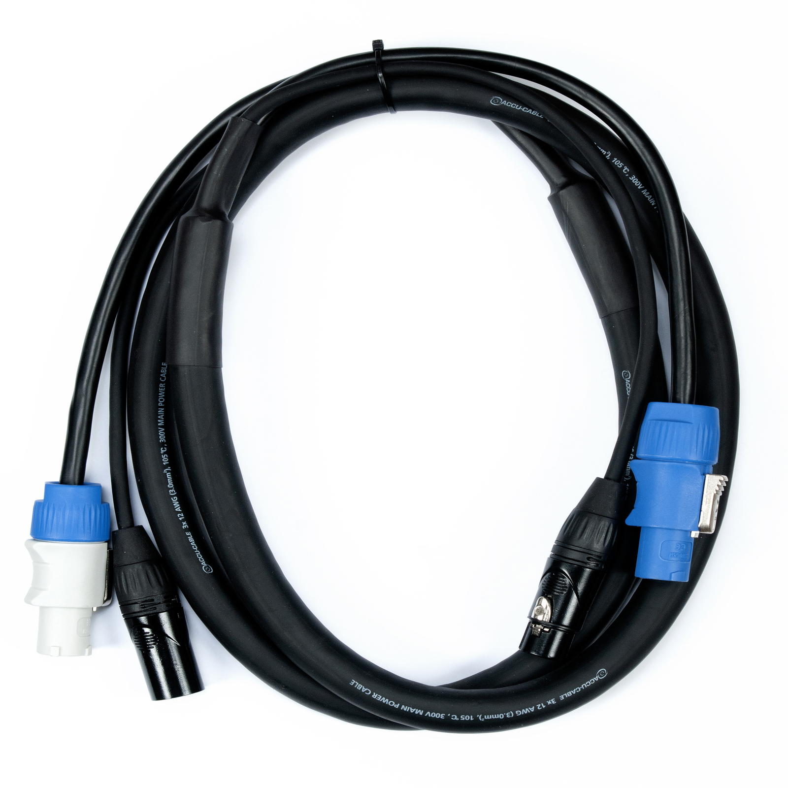American DJ AC3PPCON6 6'Locking Powercon And 3-Pin DMX Combo Lighting Cable