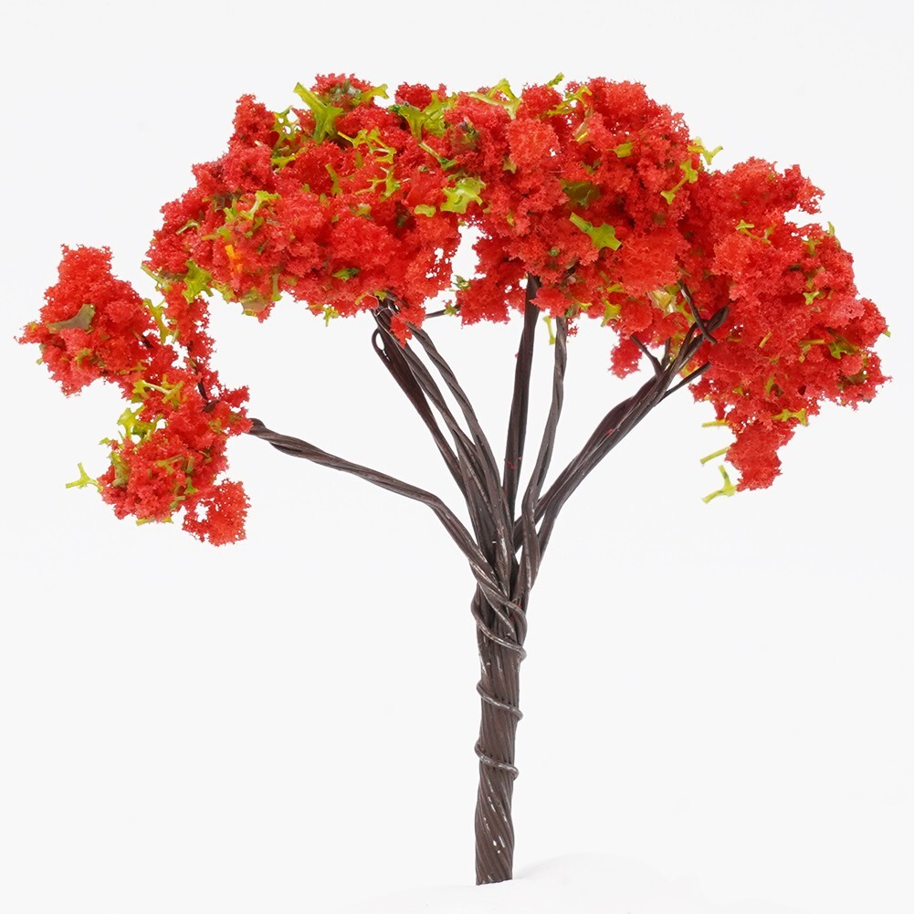 10X Red Flowers Model Trees Model Train Diorama Garden Scenery 4cm Flower Tree