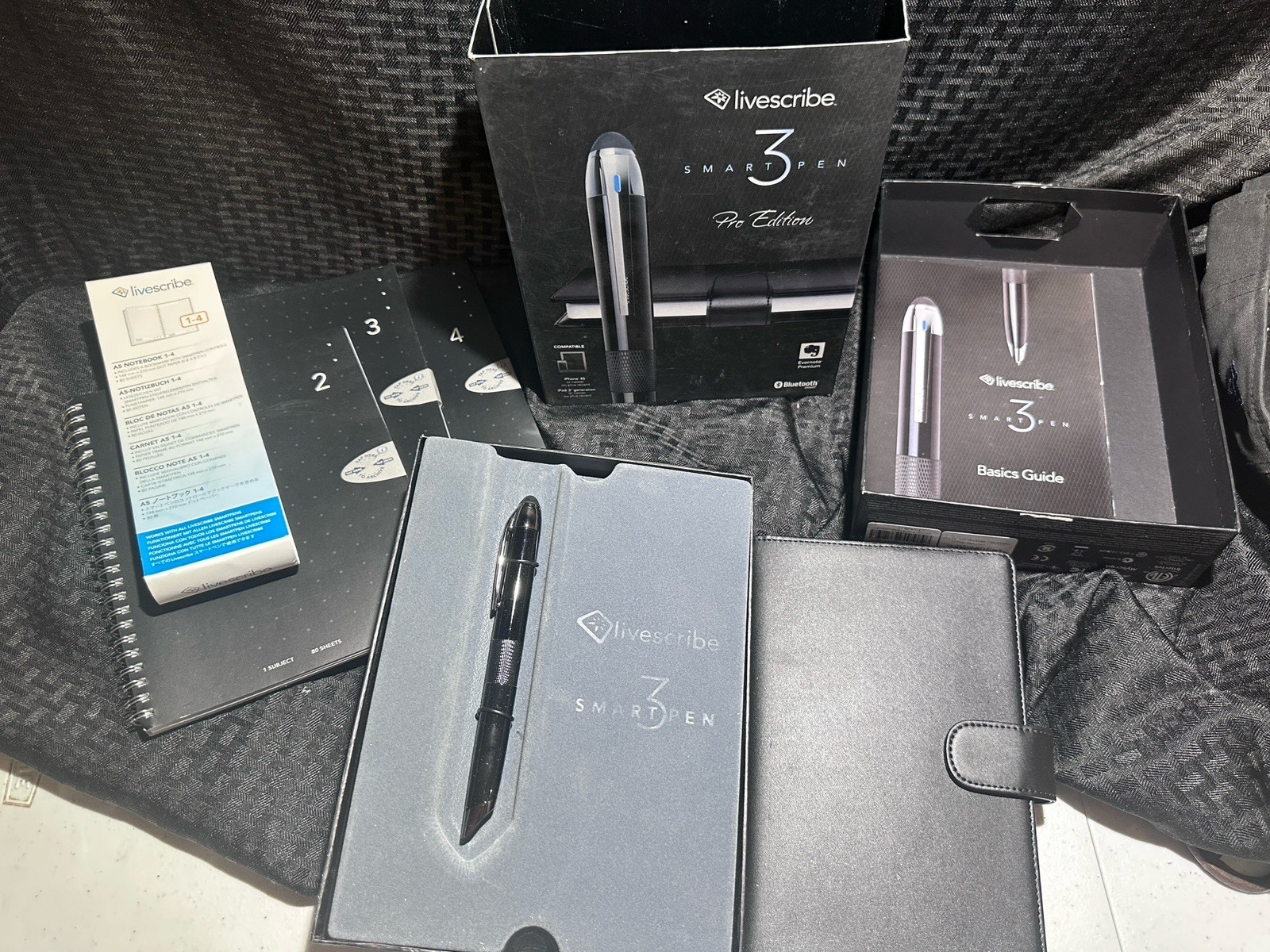 Livescribe 3 Smartpen Pro Black Edition Smart Pen + Notebooks