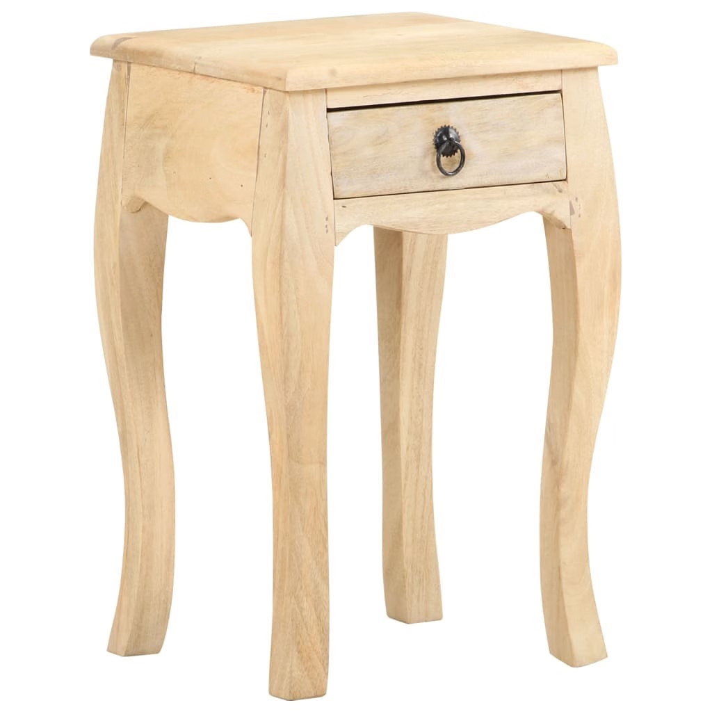 Bed Cabinet Brown Solid mango wood Compact Bedside Table Square