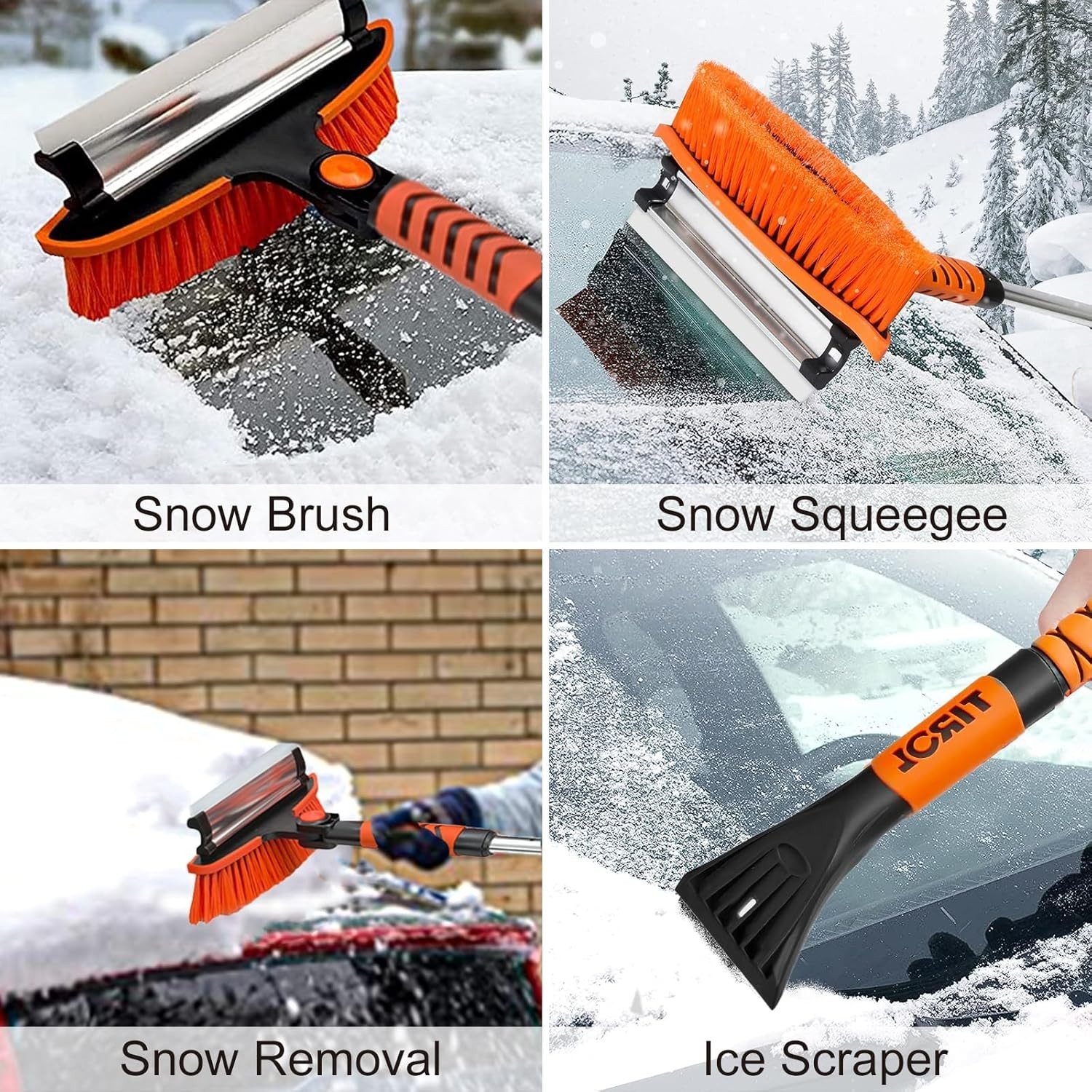Sturdy 42'' Snow Shovel & Ice Scraper Set - Essential Winter Tool for Vehicles