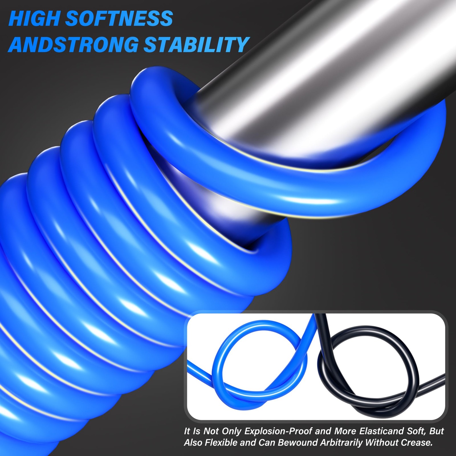 TAILONZ PNEUMATIC Blue 1/2 Inch od 32 Meter 100ft PU Air Tubing 1/2"OD,