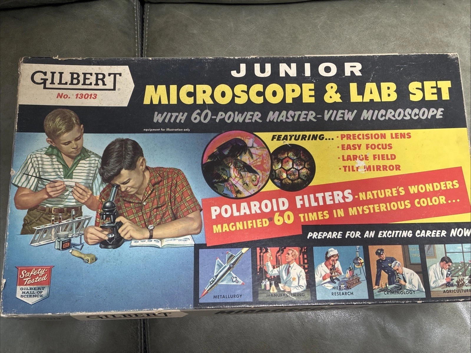 Vintage & Very Rare 1958 Gilbert Jr Microscope & Lab Set NIB