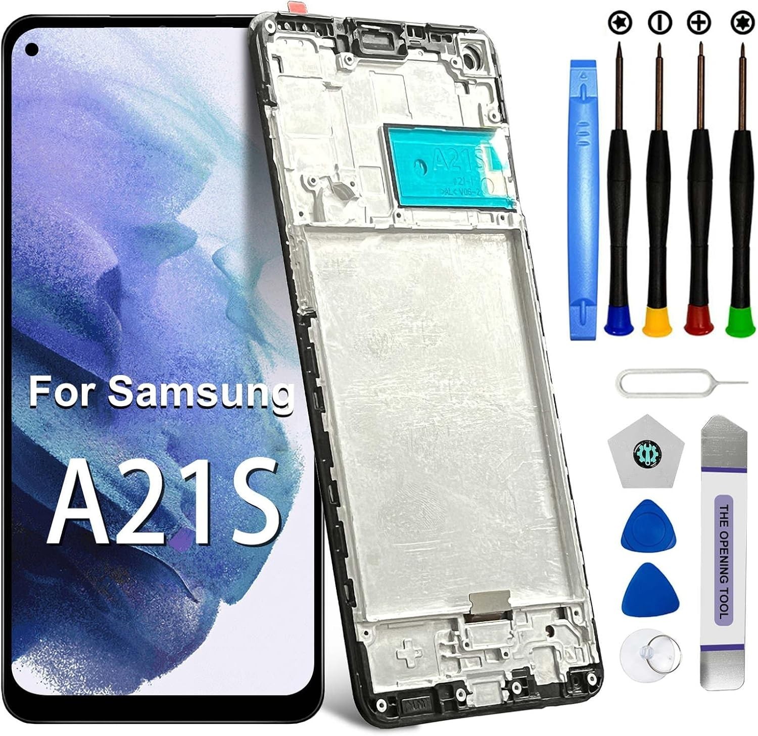 For Samsung Galaxy A21S LCD Screen Replacement Kit 6.5” Display A217M 2020 Frame