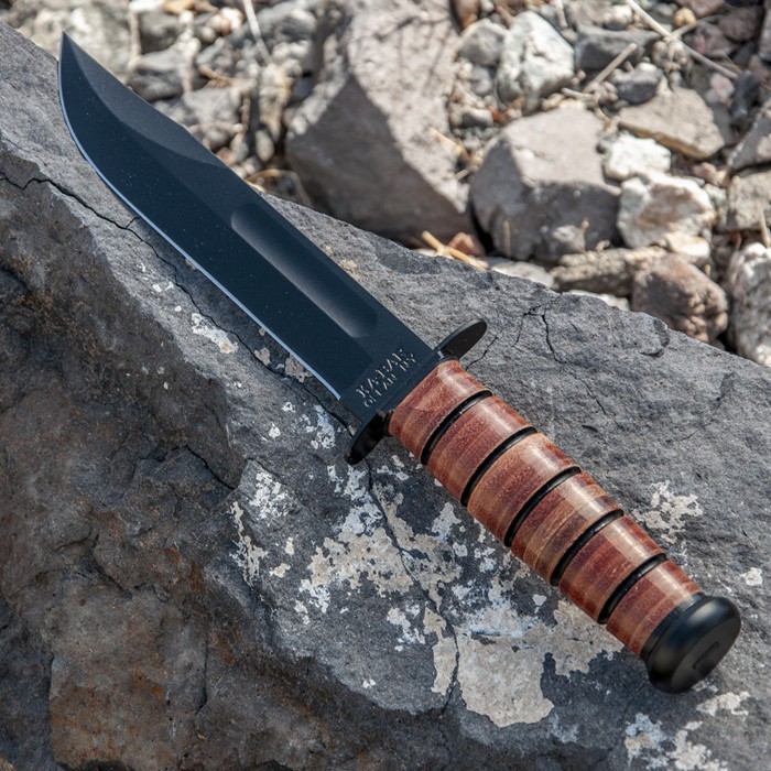 KA-BAR 1217 USMC Fighting Utility Knife 7" Straight Edge 1095 Carbon Steel NEW