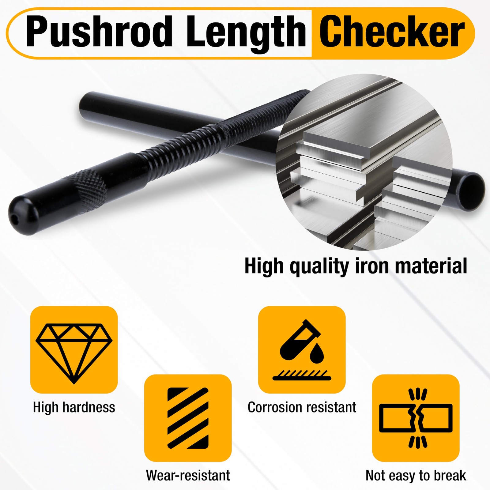Pushrod Length Checker, Checking Push Rod Tool, Adjustable Pushrods from 6.8"...