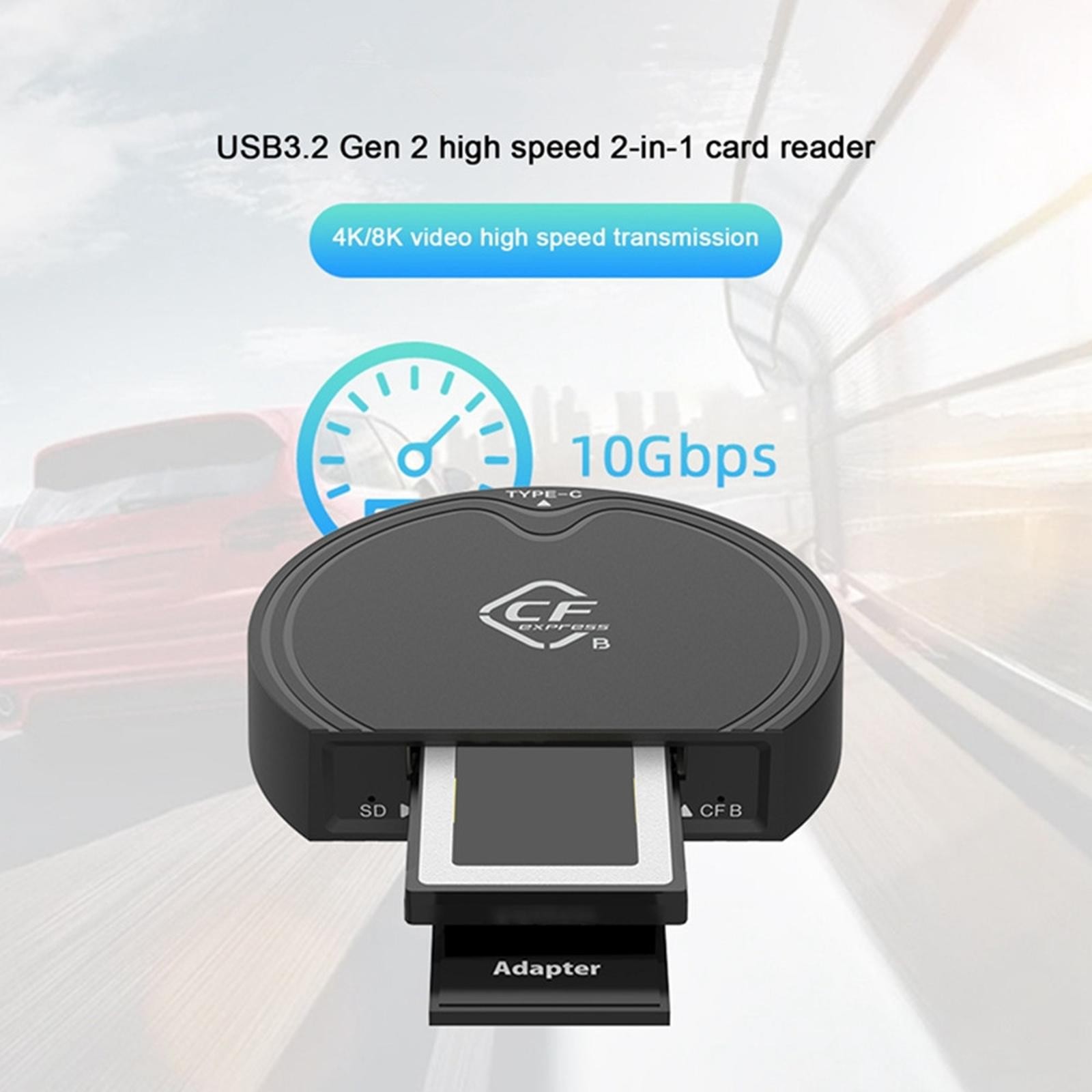 For CFast 2.0/SD Card Reader USB 3.2 GEN2 10Gbps CFast Reader W/Data Cable