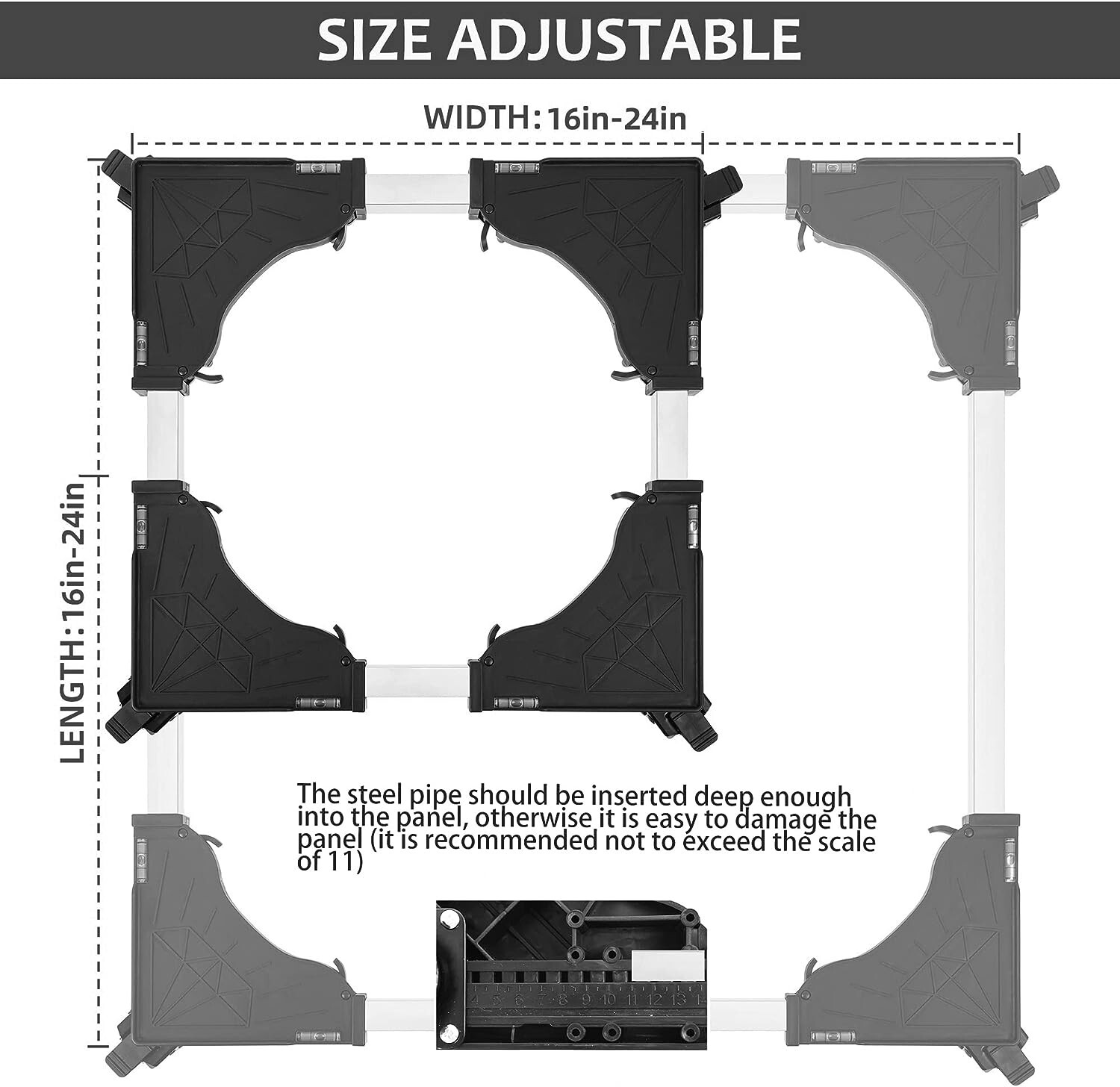 Arcade1UP Cabinet Riser BOOSTER - 4.3 inches w/ Locking Caster Wheels - BLACK