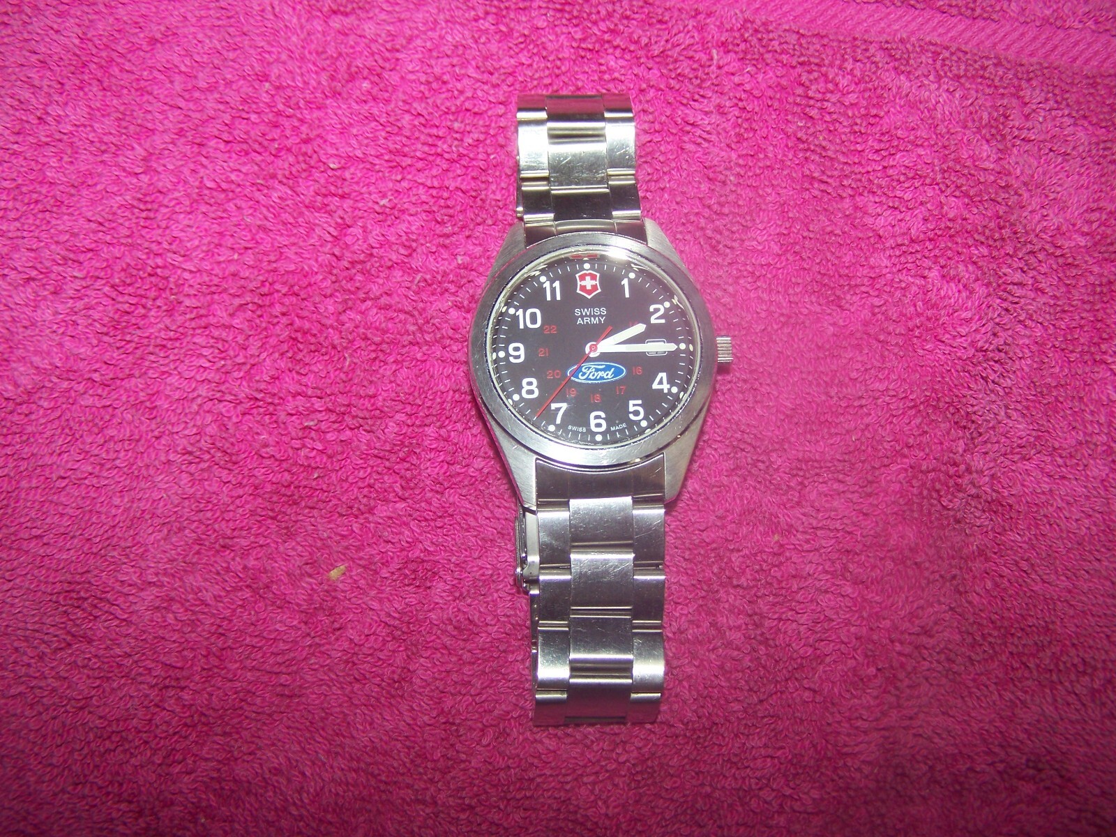 Vintage Ford Swiss Army Watch, Black Dial,