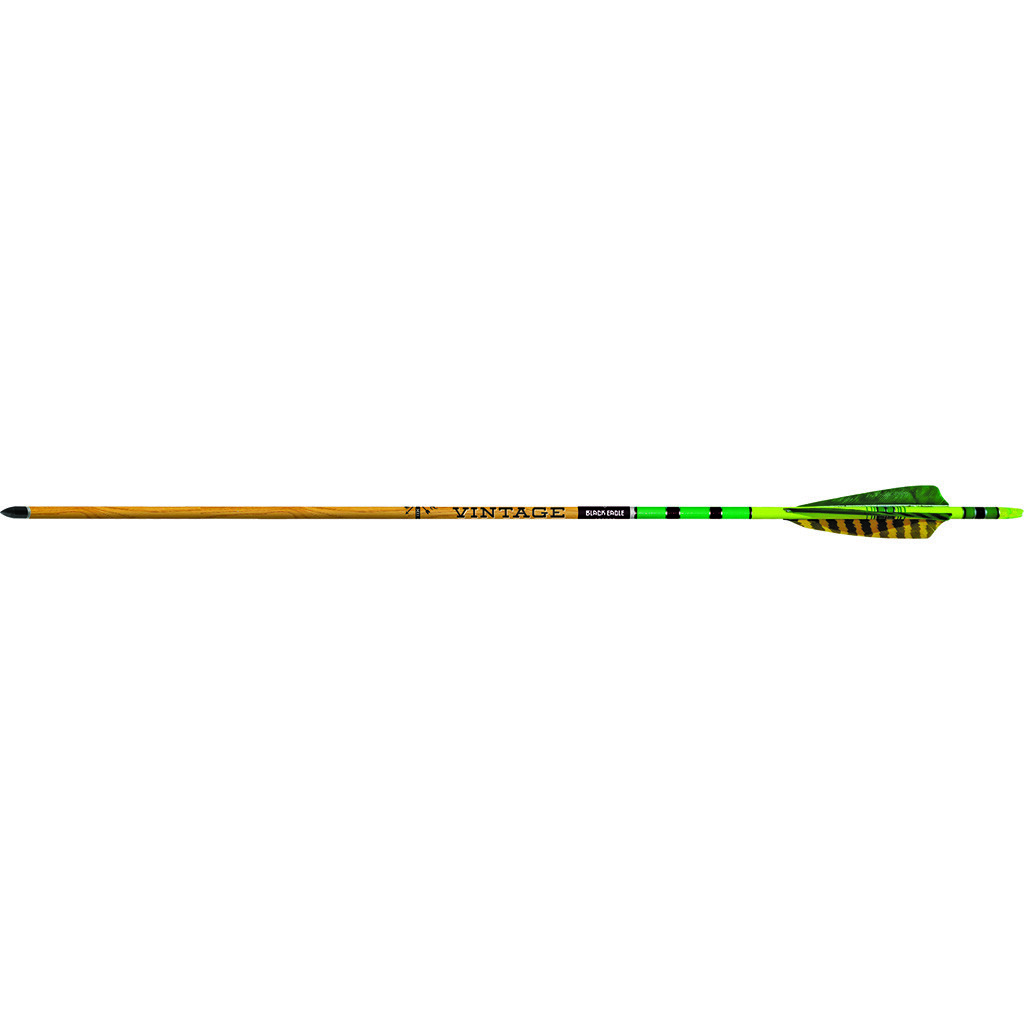 Black Eagle Vintage Traditional Arrows .005 400 Green/Yellow Feathers 6 pk.