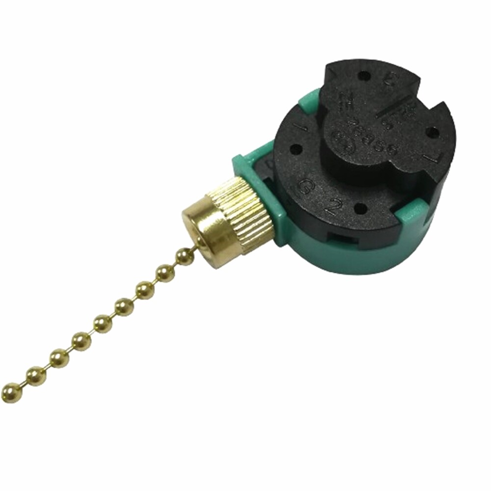 ZING EAR ZE-268S6 Pull Chain Switch 4 Wire 3 Speed Ceiling Fan Switch 6A 125V US