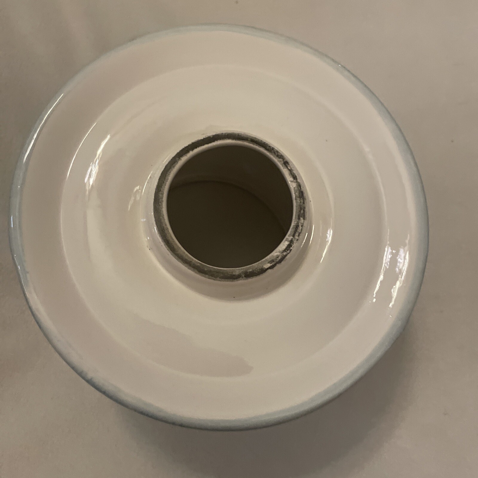 Ceramic Large Candle Jar Shade Topper Blue With Leaves