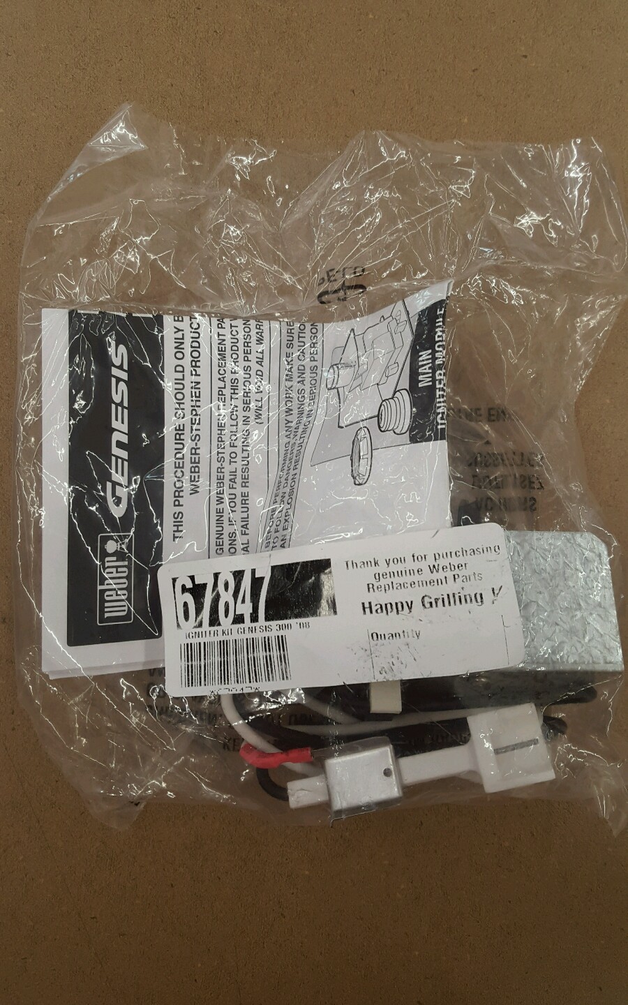 OEM WEBER Igniter Kit 67847 for Genesis 300 E & S Series Grills (2008 Model)