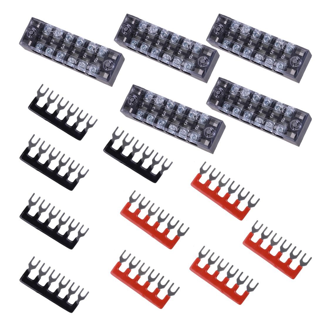 5 Sets Bus Bar Power Distribution Block 12 Positions Terminal Bus Bar 600V 15A~