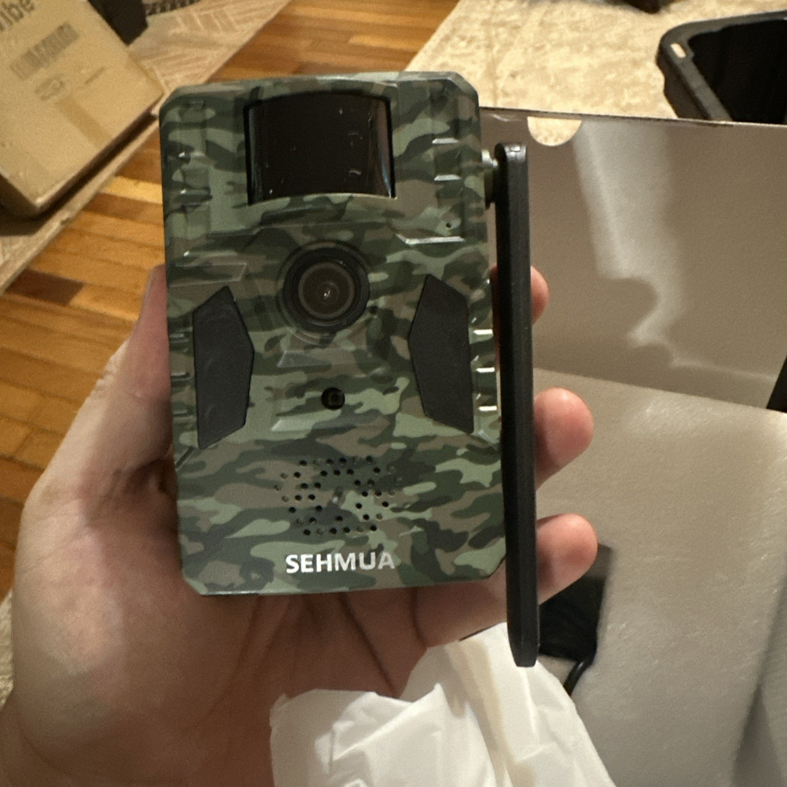 SEHMUA 4G LTE Cellular Trail Camera Solar Powered Battery new open box