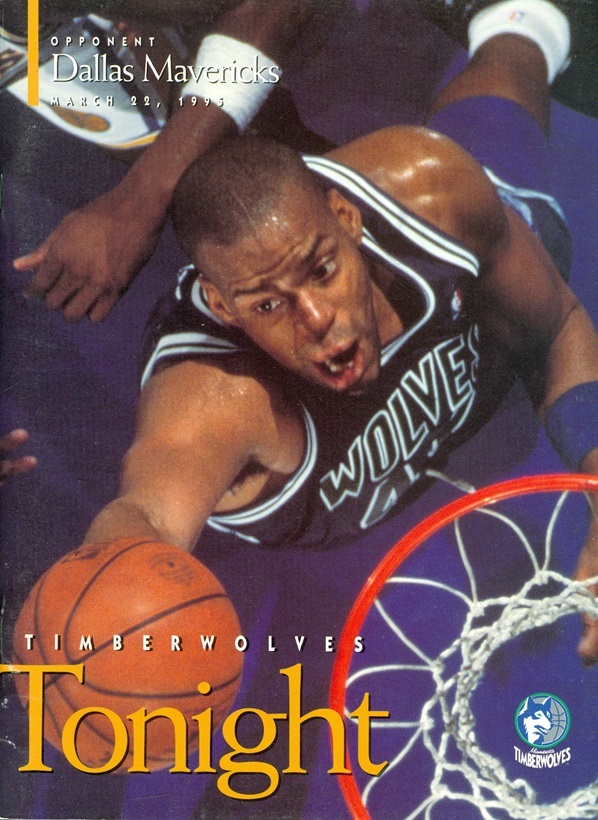 1995 Minnesota Timberwolves vs Dallas Mavericks Program: Sean Rooks