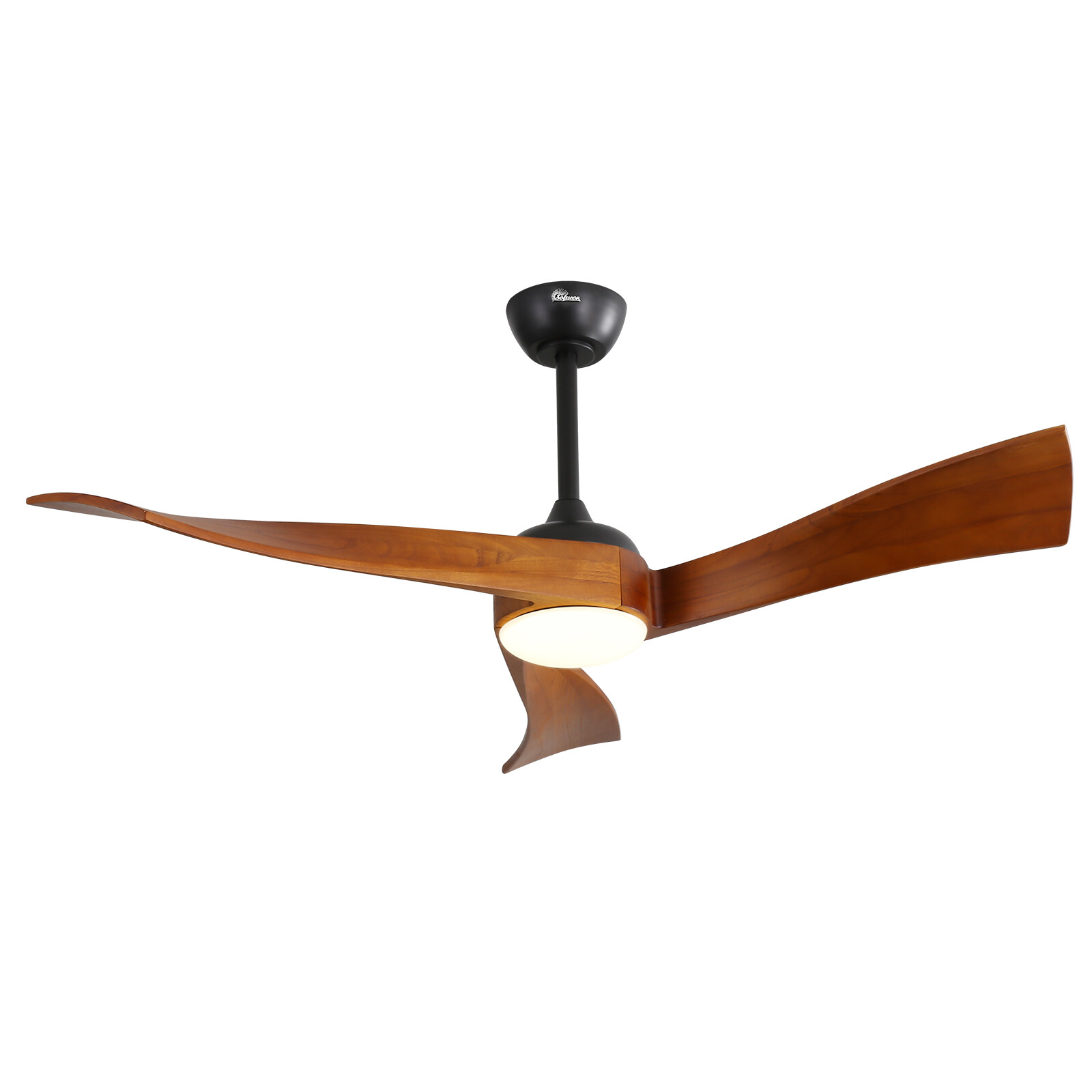 Sofucor 52'' Curved Solid Wood Ceiling Fan w/LED Light & Remote 6 Speed/Quiet DC