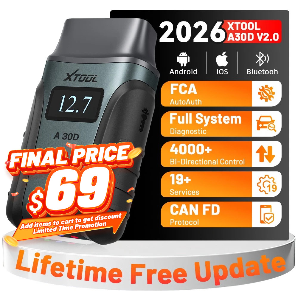 🏆2026 XTOOL A30D V2.0 BT OBD2 Scanner Bidirectional All System Diagnostic Tool