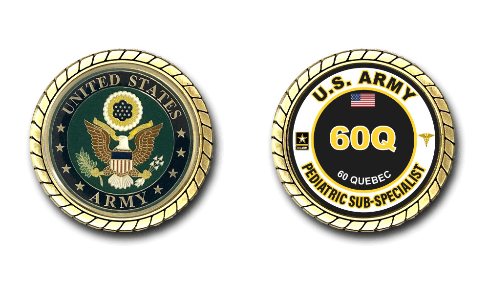 US Army 60Q Pediatric Sub-Specialist MOS Challenge Coin