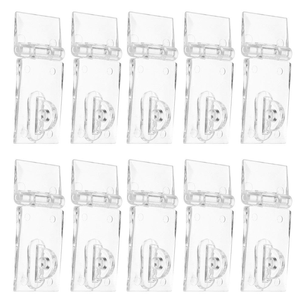 10 Sets Transparent Acrylic Snap Hinge Latch for Cabinet Lock and Box Use