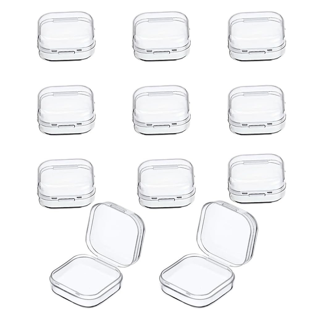 GBSTORE 10 Pcs Mini Clear Plastic Box 1.8 mm 1.37 x x 0.7 inches,