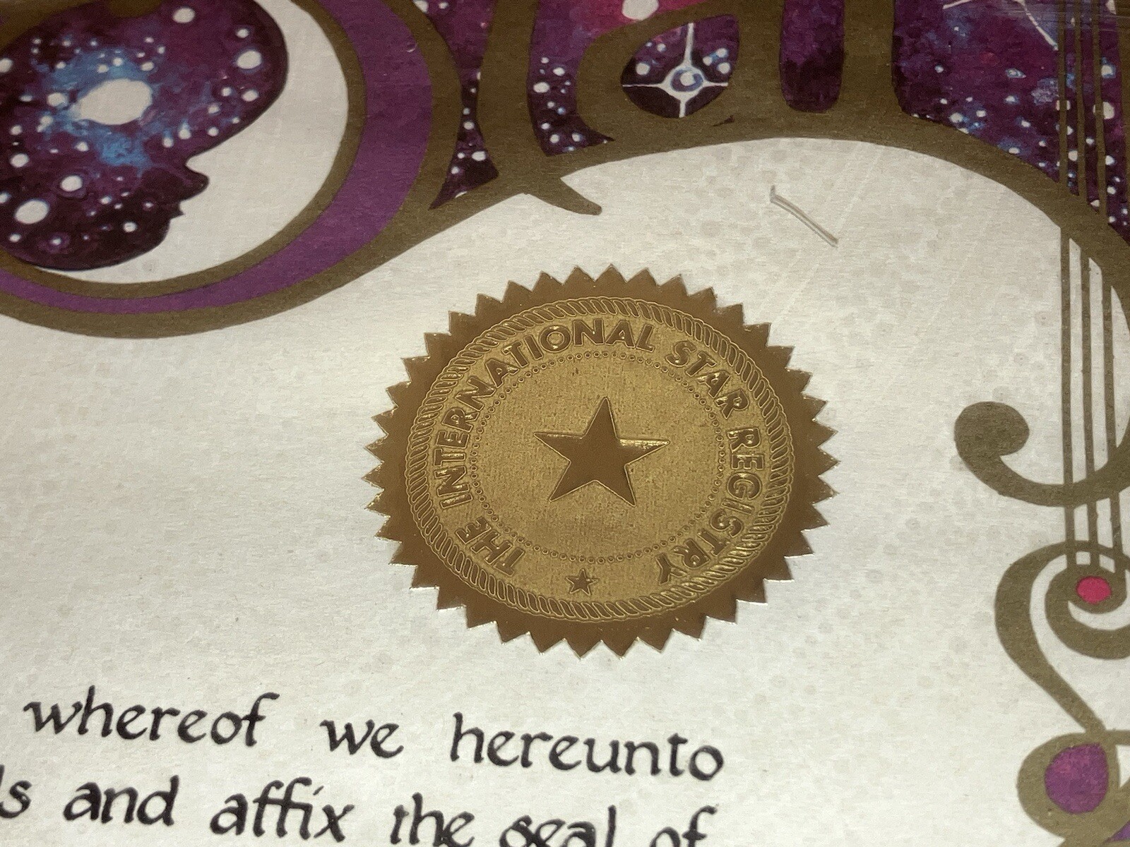 2005 International Star Registry Framed Certificate CEPHEUS RA SIGNED