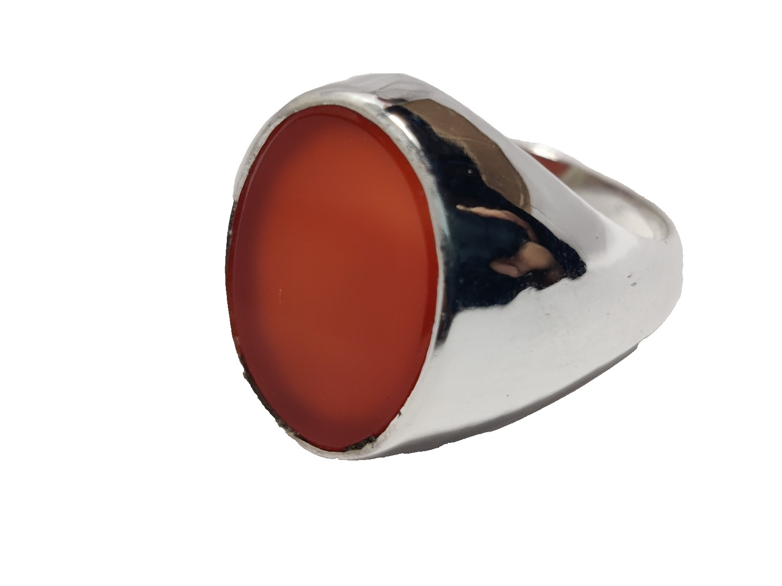 Natural Red Carnelian Men's Ring 925 Sterling Silver Handmade Signet Jewelry