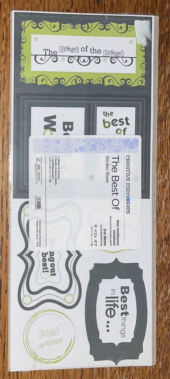 NIP CREATIVE MEMORIES Best Of…The Best, Things In Life, Wishes Scrapbook Sticker